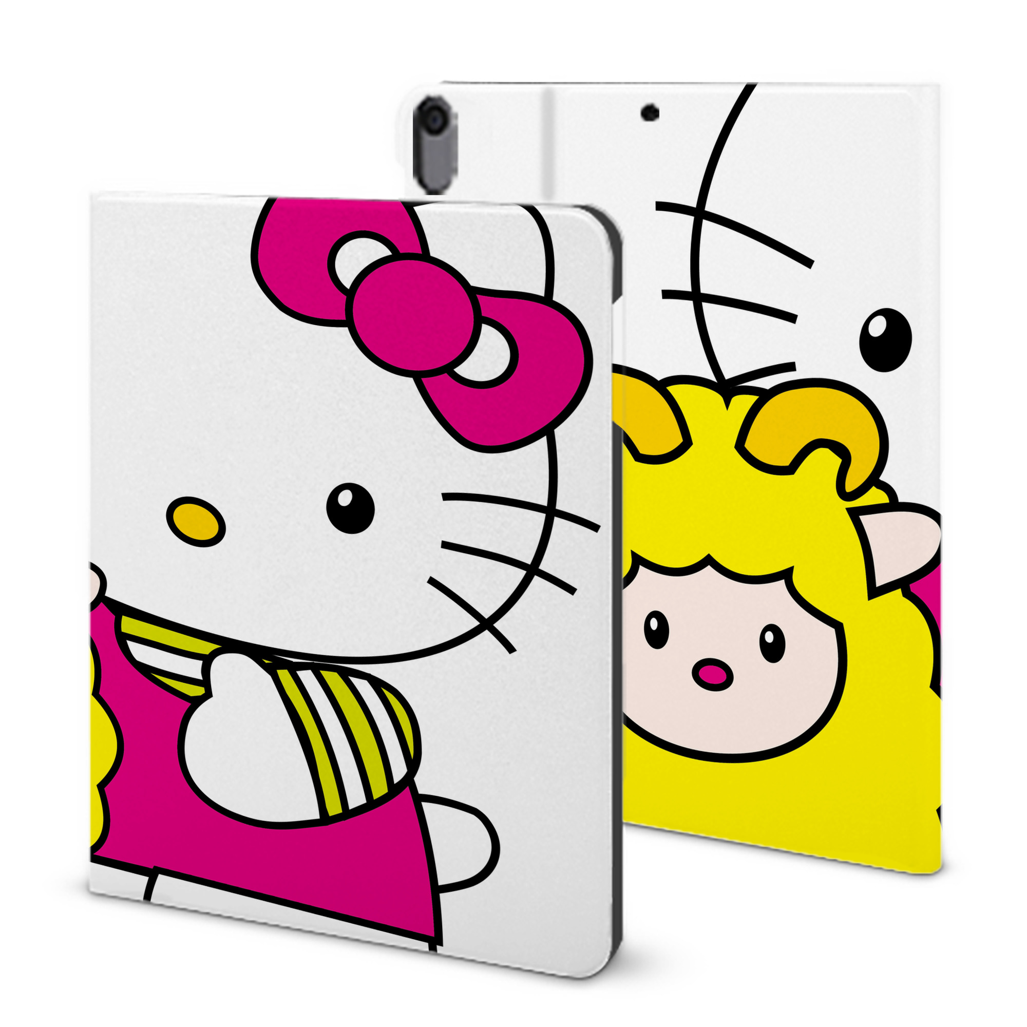 （画像用） Hello Kitty ハローキティ IPad ケース ブック型 PUレザー TPU 耐衝撃 軽量 薄型 ペン収納なし 全面保護 IPad 各モデル対応